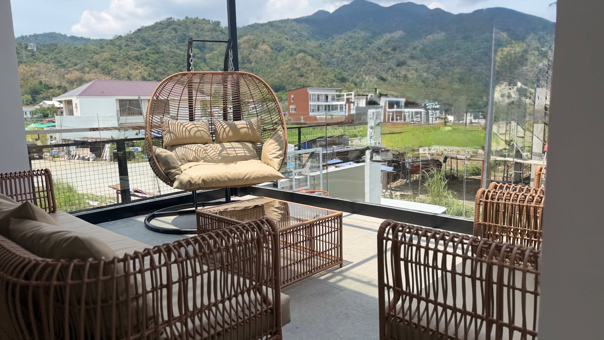 Furnished balcony overlooking Mt. Makiling